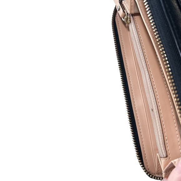 Kate Spade Berkshire Road Neda Long Zip Leather Wallet Black Gold Nude WLRU1885 - Picture 13 of 14